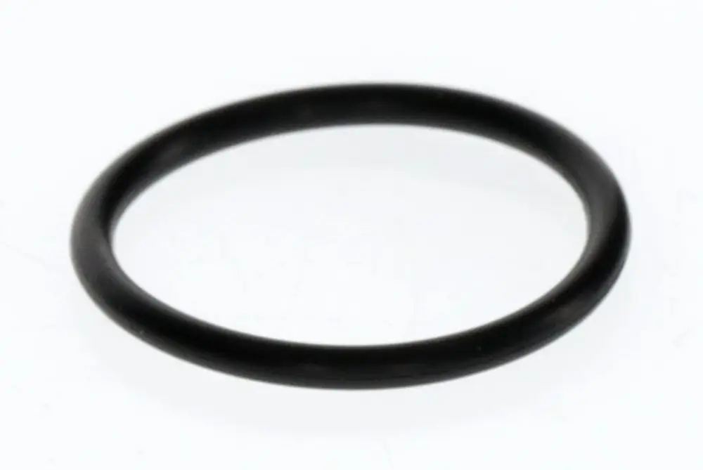 Schwarzer O-Ring auf weißem Hintergrund, geeignet für verschiedene Anwendungen, hergestellt von Bosch.